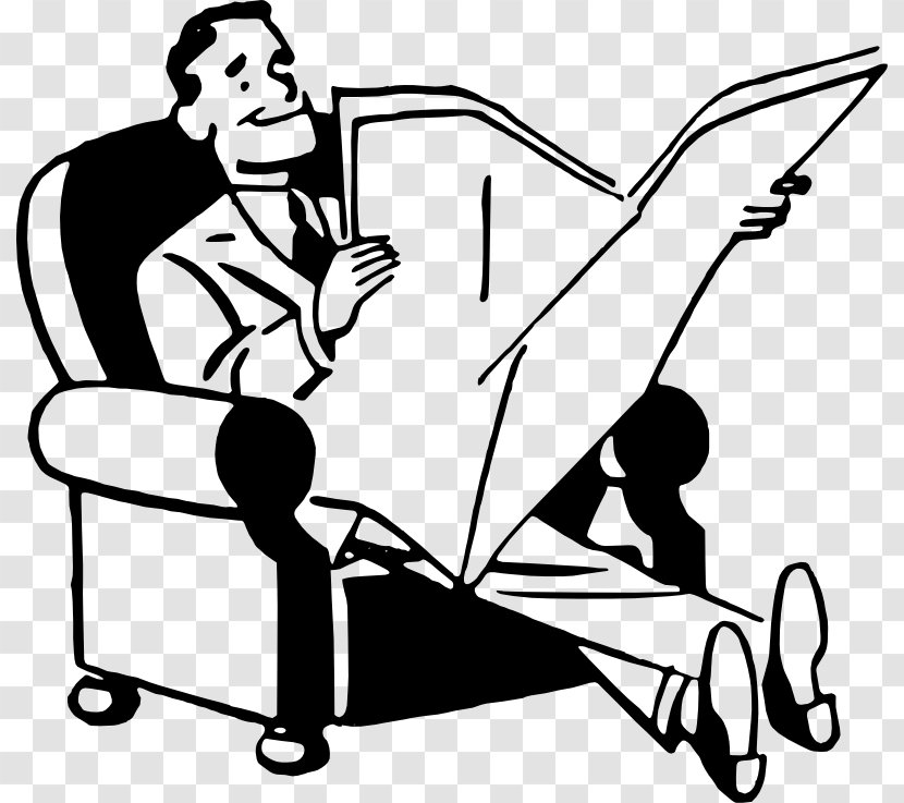 Newspaper Man Clip Art - Sports Equipment - Images Of People Reading Transparent PNG