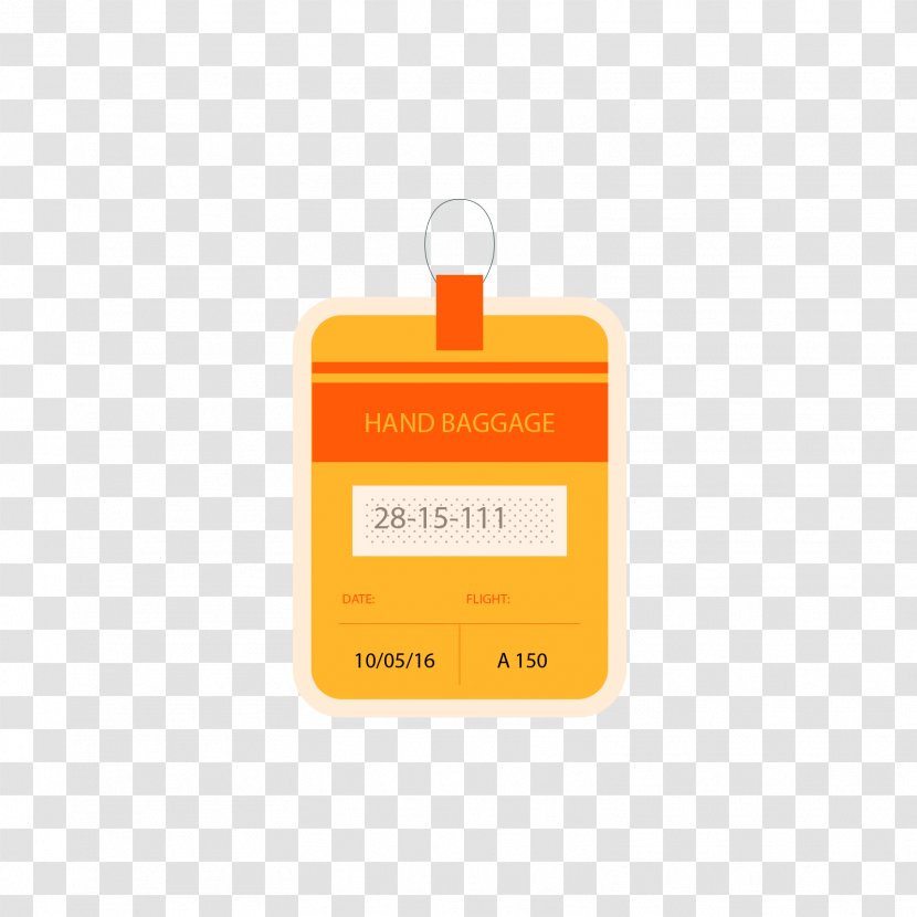 Bag Tag Baggage Euclidean Vector - Orange Luggage Transparent PNG