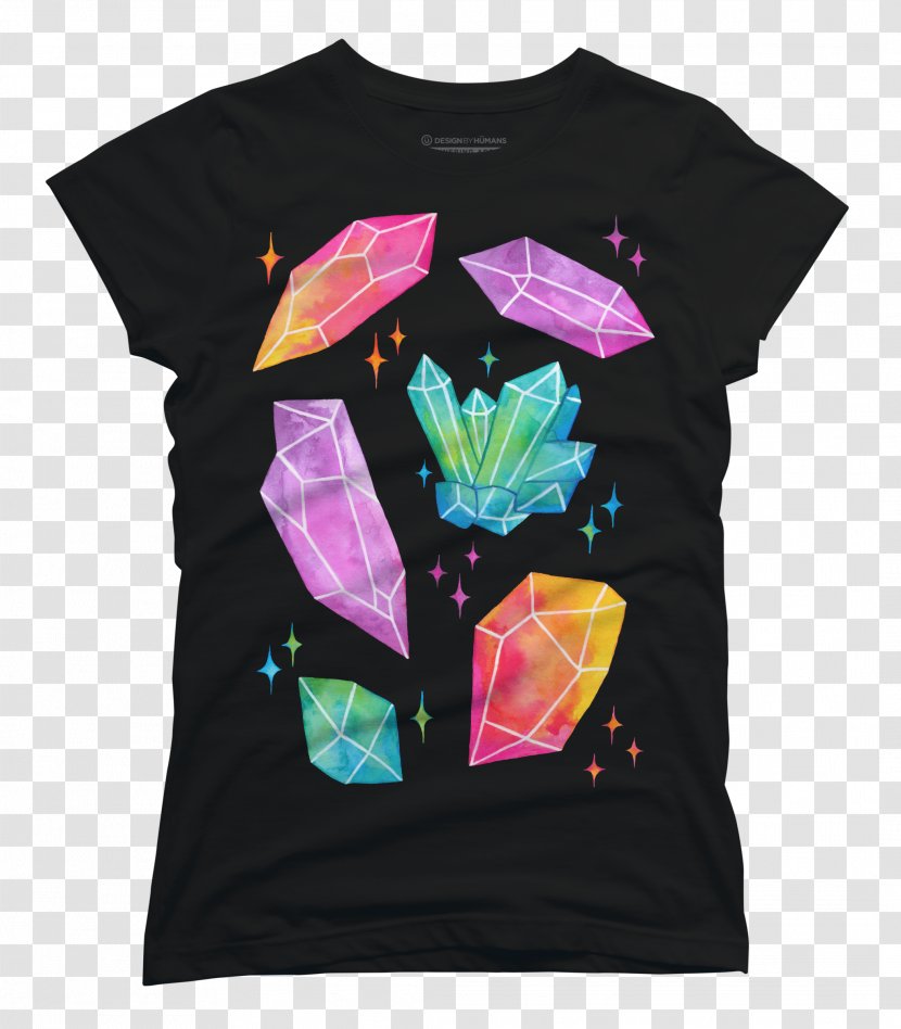 T-shirt Crystal Cluster Watercolor Painting Transparent PNG