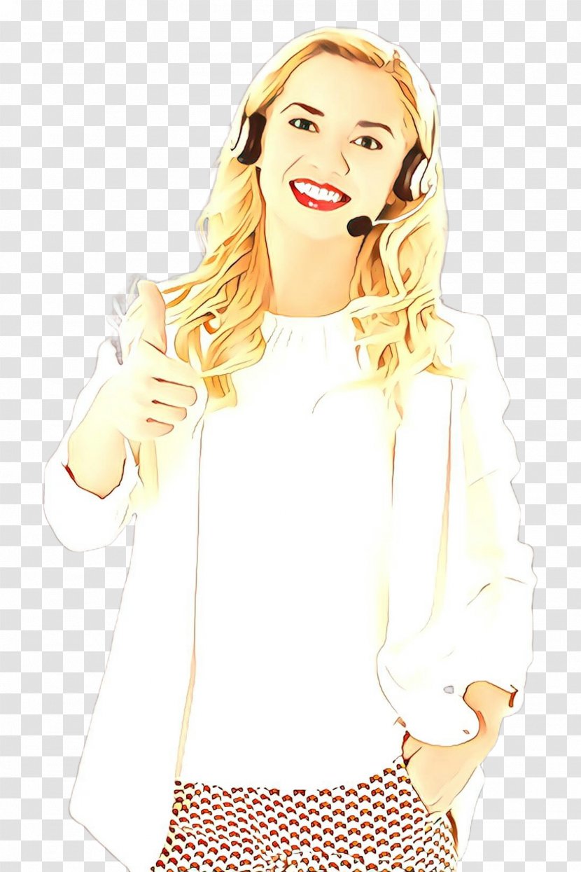 White Clothing Nose Yellow Lip - Blond - Neck Peach Transparent PNG