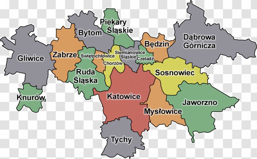 Upper Silesian Industrial Region Katowice Urban Area Map Industry Zapytaj.onet.pl - Text Transparent PNG