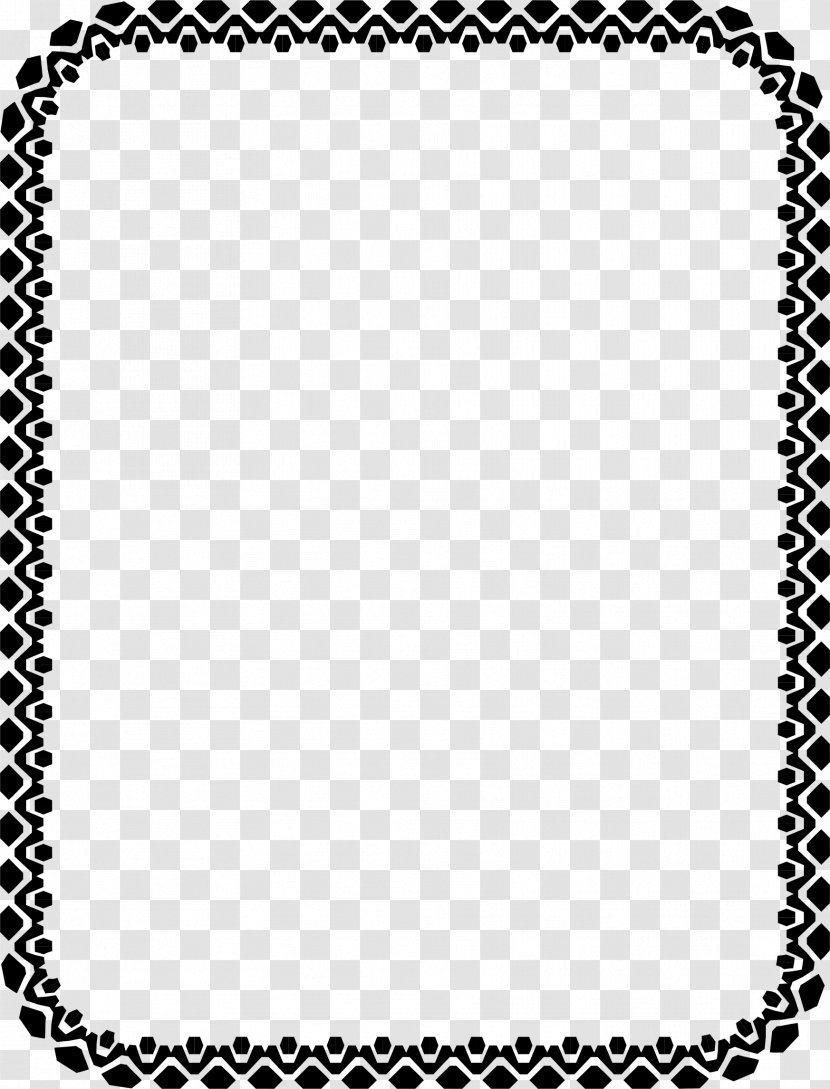 Microsoft Word Document Template Clip Art - Black And White - Gray Frame Transparent PNG