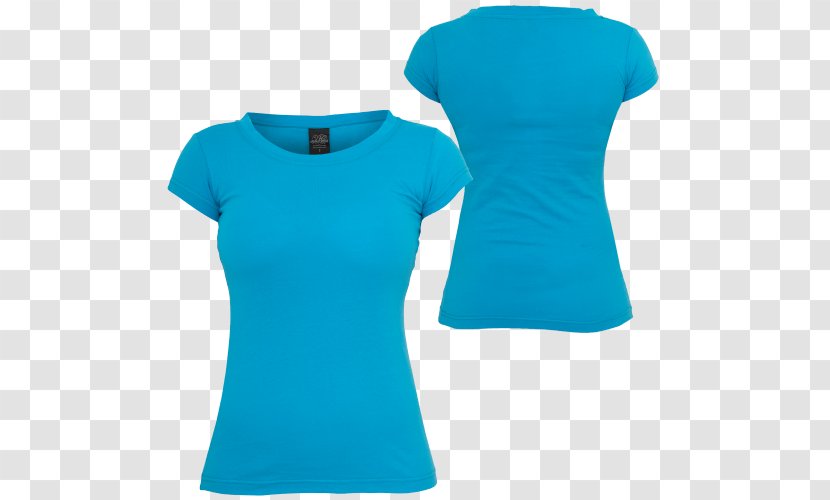 T-shirt Sleeve Blouse Top Turquoise - Shoulder Transparent PNG