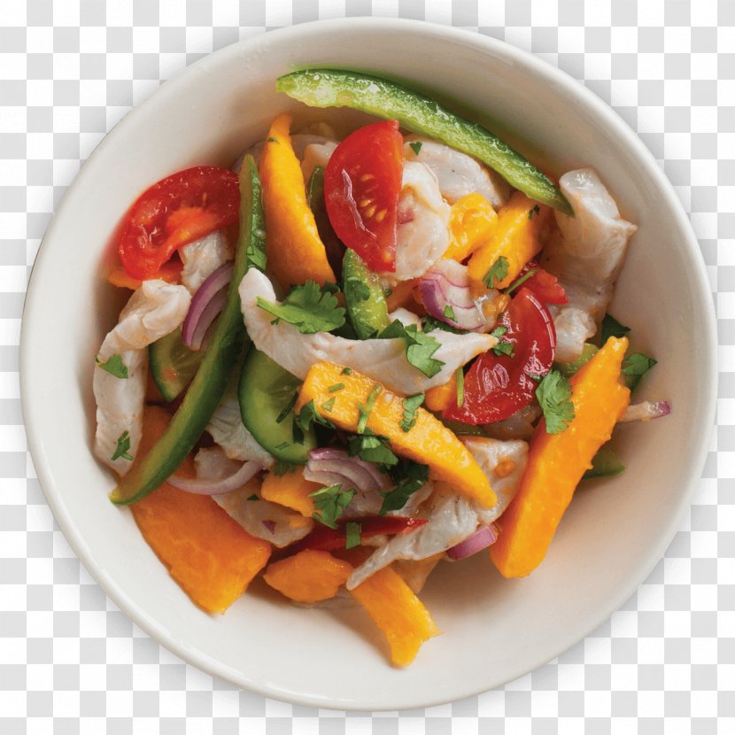 Panzanella Ceviche Vegetarian Cuisine Spinach Salad Fattoush - Papaya Transparent PNG