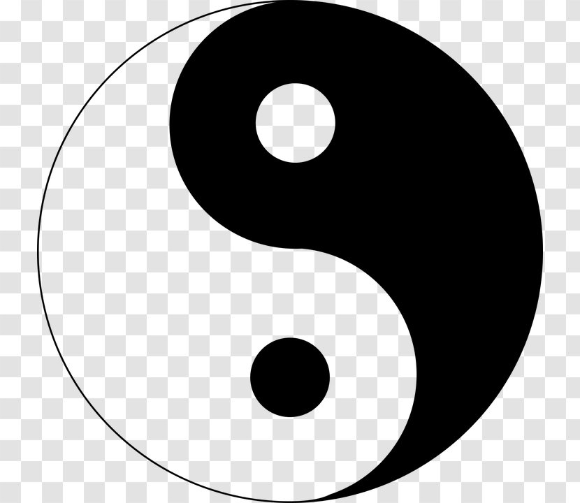 Yin And Yang Symbol Taoism Clip Art - Black White Transparent PNG