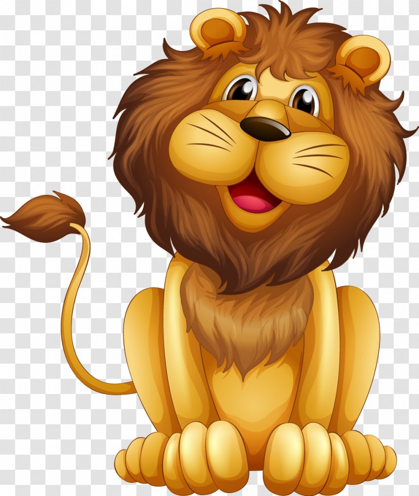 Lion Cartoon Illustration - Vector The King Transparent PNG