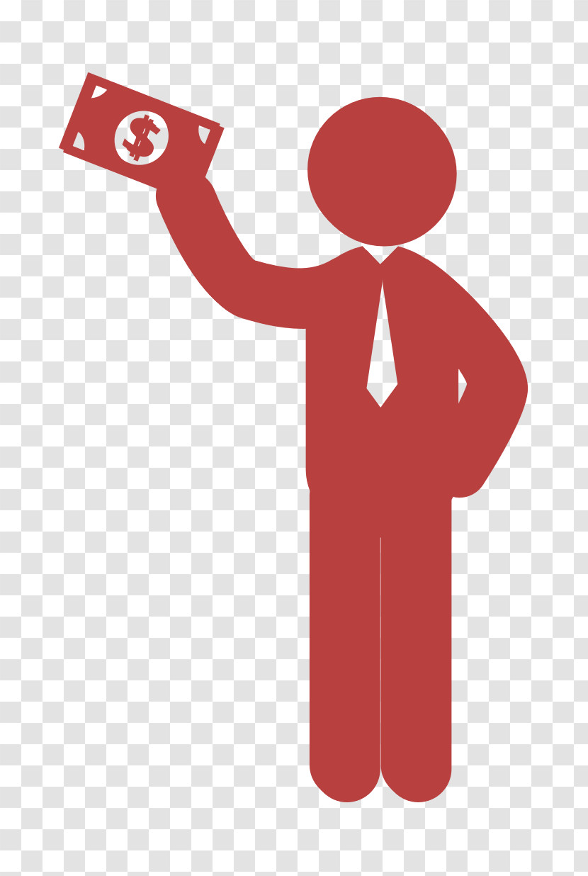 Man Standing Holding A Bill In His Raised Right Hand Icon People Icon Man Icon Transparent PNG