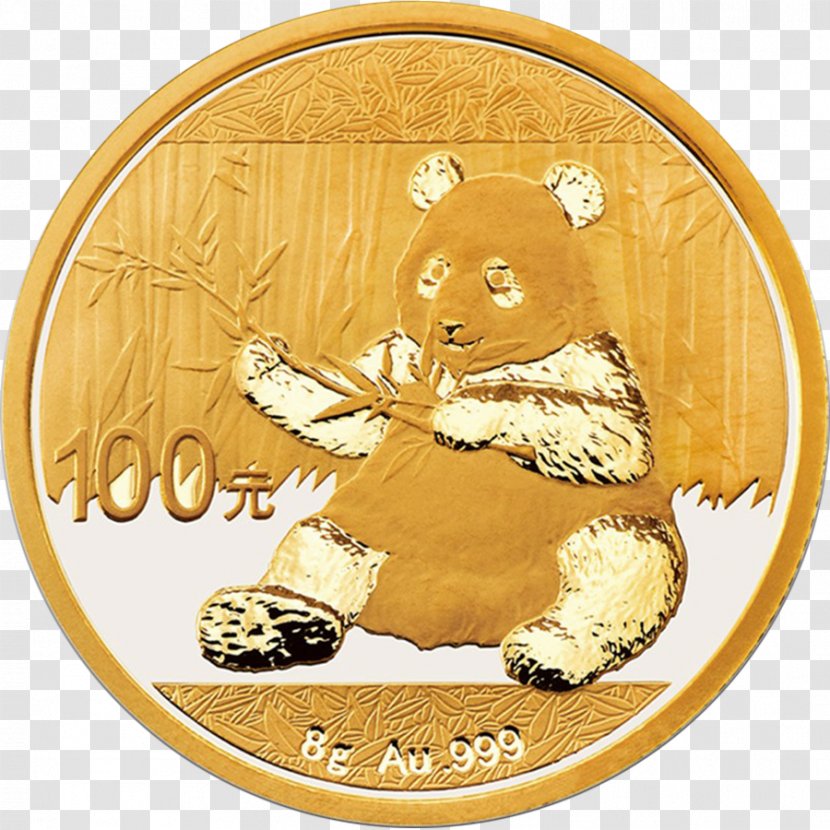 Giant Panda Chinese Gold Coin Transparent PNG
