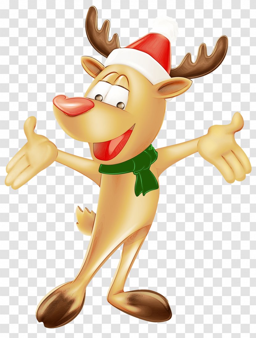 Christmas Stockings Cartoon - Reindeer - Fawn Fictional Character Transparent PNG