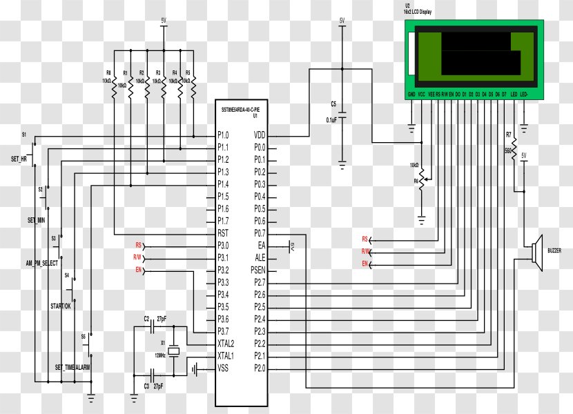 Digital Clock Electrical Network Alarm Clocks Liquid-crystal Display - Integrated Circuits Chips Transparent PNG