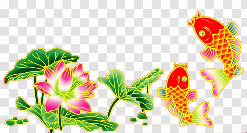 Download Clip Art - Goldfish Lotus Material Transparent PNG