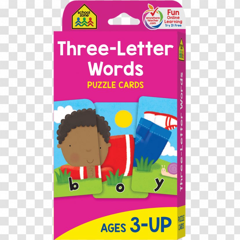 Three-Letter Words: Puzzle Card I Can Spell Words With Three Letters Flashcard School Zone Publishing Company - Learning - Word Transparent PNG