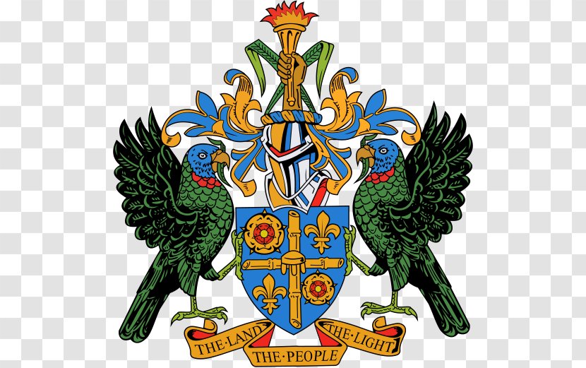 Coat Of Arms Saint Lucia National Symbols Crest - Symbol - Bank Transparent PNG