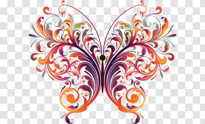 Butterfly Floral Design Transparent PNG