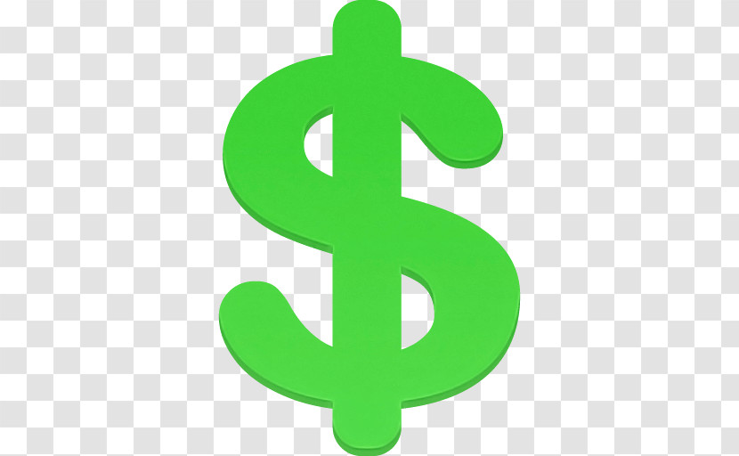 Green Symbol Dollar Currency Sign Transparent PNG