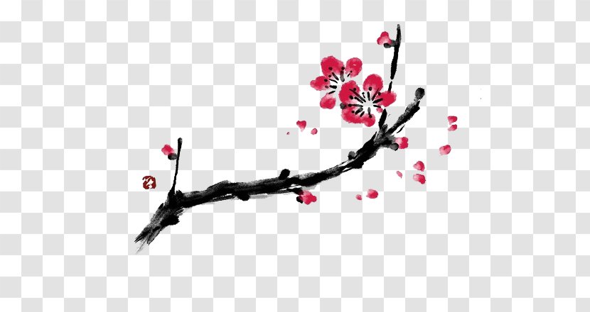 Plum Blossom Illustration - Branch - Free Stock Buckle Transparent PNG