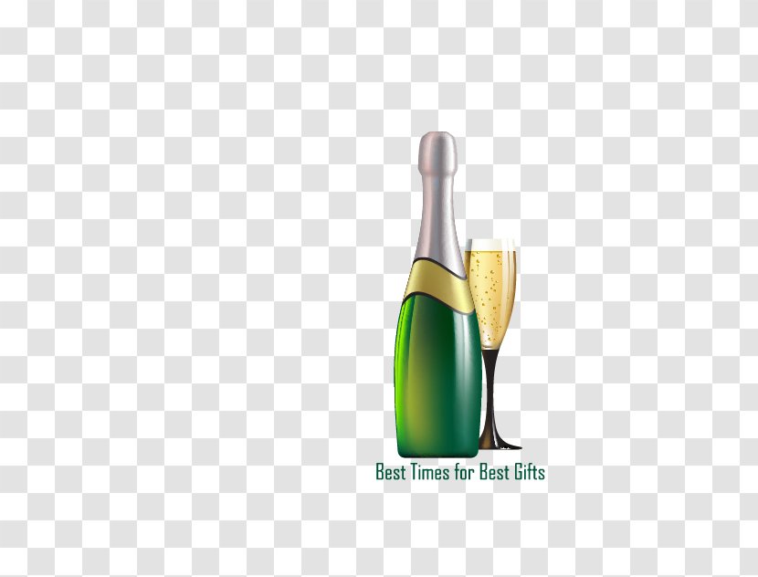 Champagne Wine Glass Bottle Liqueur - Beer Transparent PNG