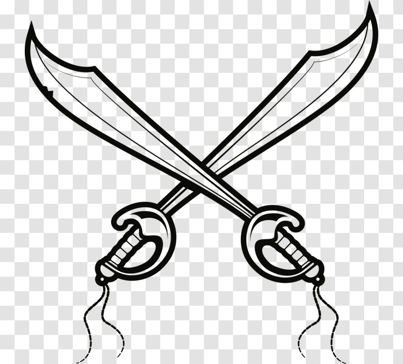 Cutlass Piracy Drawing Vector Graphics Sword - Longsword - Weapons Clip Art Crossed Transparent PNG