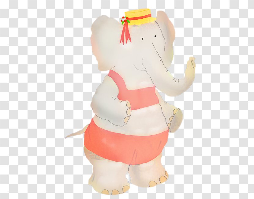 Elephant Background - Orange - Figurine Stuffed Toy Transparent PNG