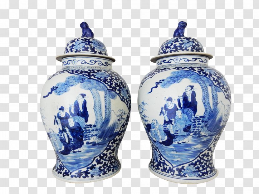 Blue And White Pottery Vase Ceramic Cobalt - The Porcelain Transparent PNG