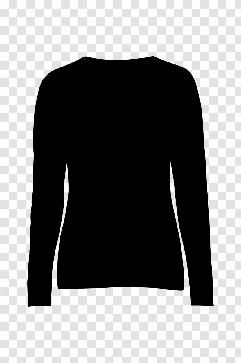 Long-sleeved T-shirt Sweater Shoulder - Black - Logo Transparent PNG