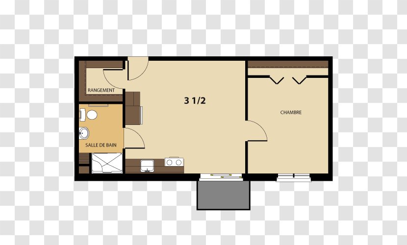 Floor Plan Bedroom Apartment - Cartoon - Watercolor Transparent PNG