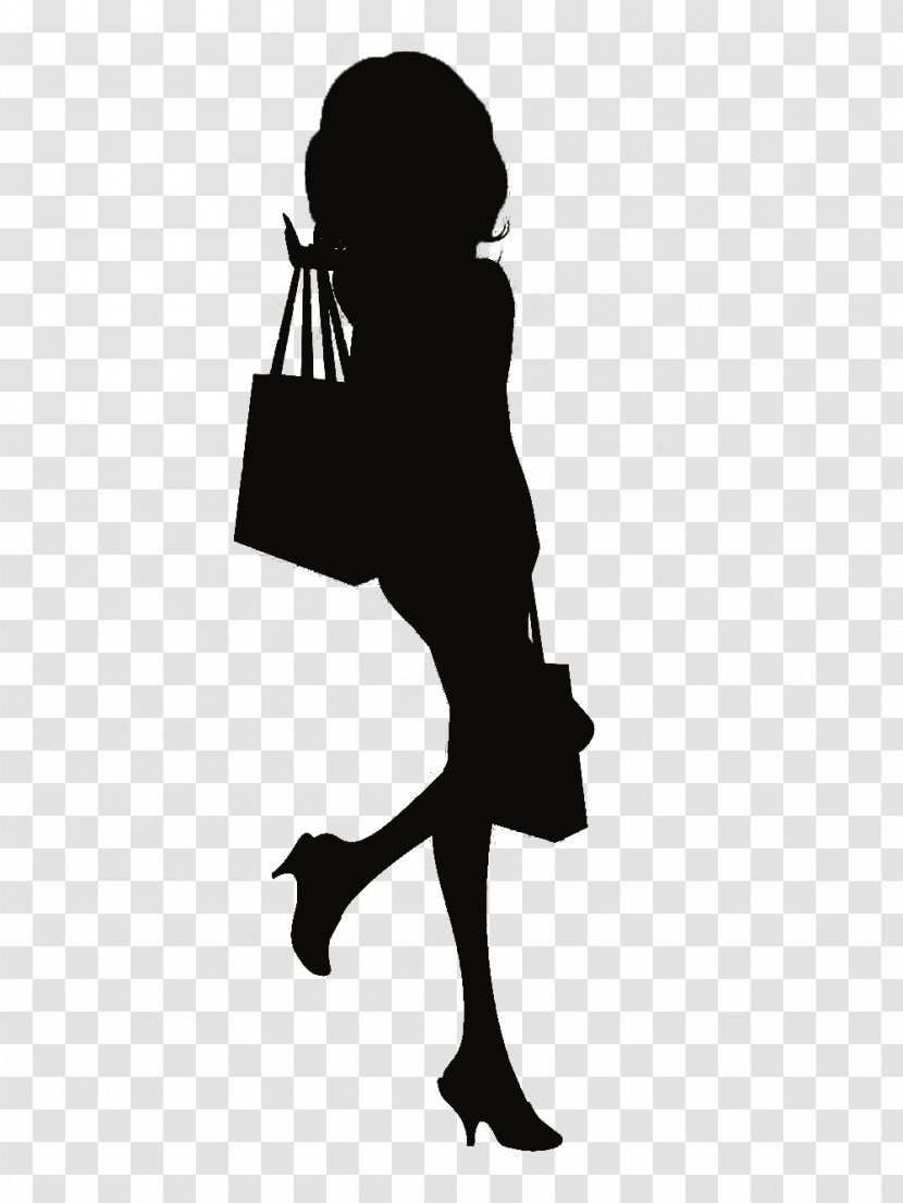 Silhouette Black And White - Human Behavior - Long Cartoon Woman Transparent PNG