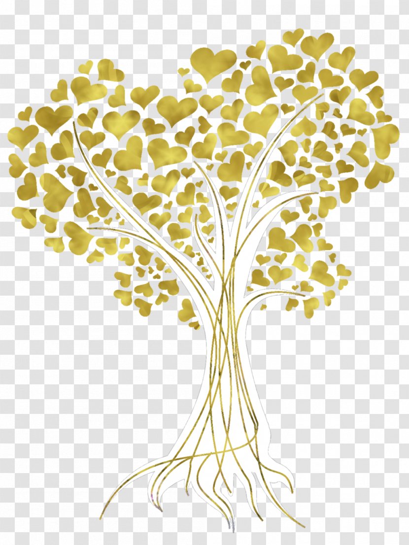 Tree Gold Autumn Leaf Color Clip Art - Branch - Heart Transparent PNG