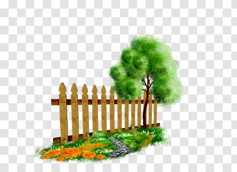 Picket Fence Garden Clip Art - Tree Transparent PNG