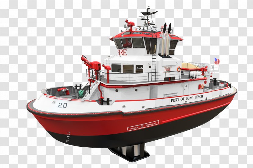Fireboat Survey Vessel Port Of Long Beach Ship Protector - Water Transportation Transparent PNG