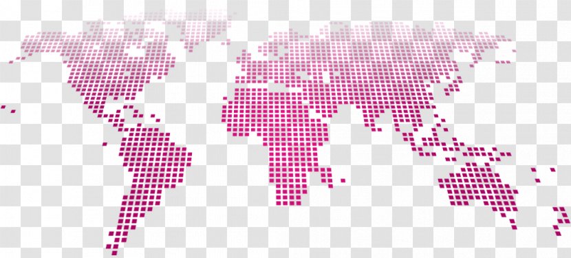 World Map Globe Vector Graphics - Magenta - Futuristic Building Facade Transparent PNG