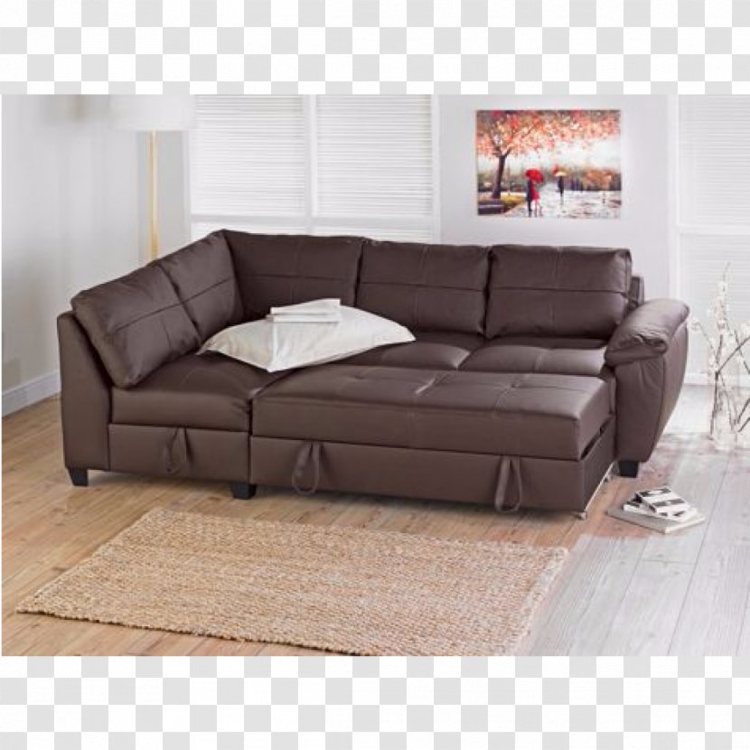 Sofa Bed Couch Leather Chaise Longue - Living Room - WOODEN FLOOR Transparent PNG