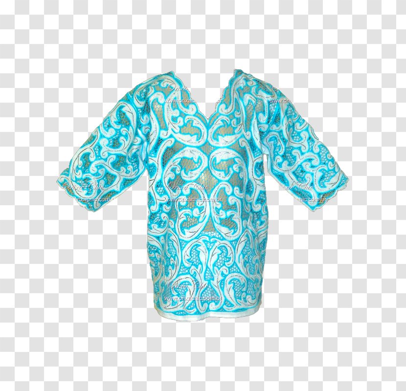 Sleeve Visual Arts Blouse Dress - Turquoise Transparent PNG