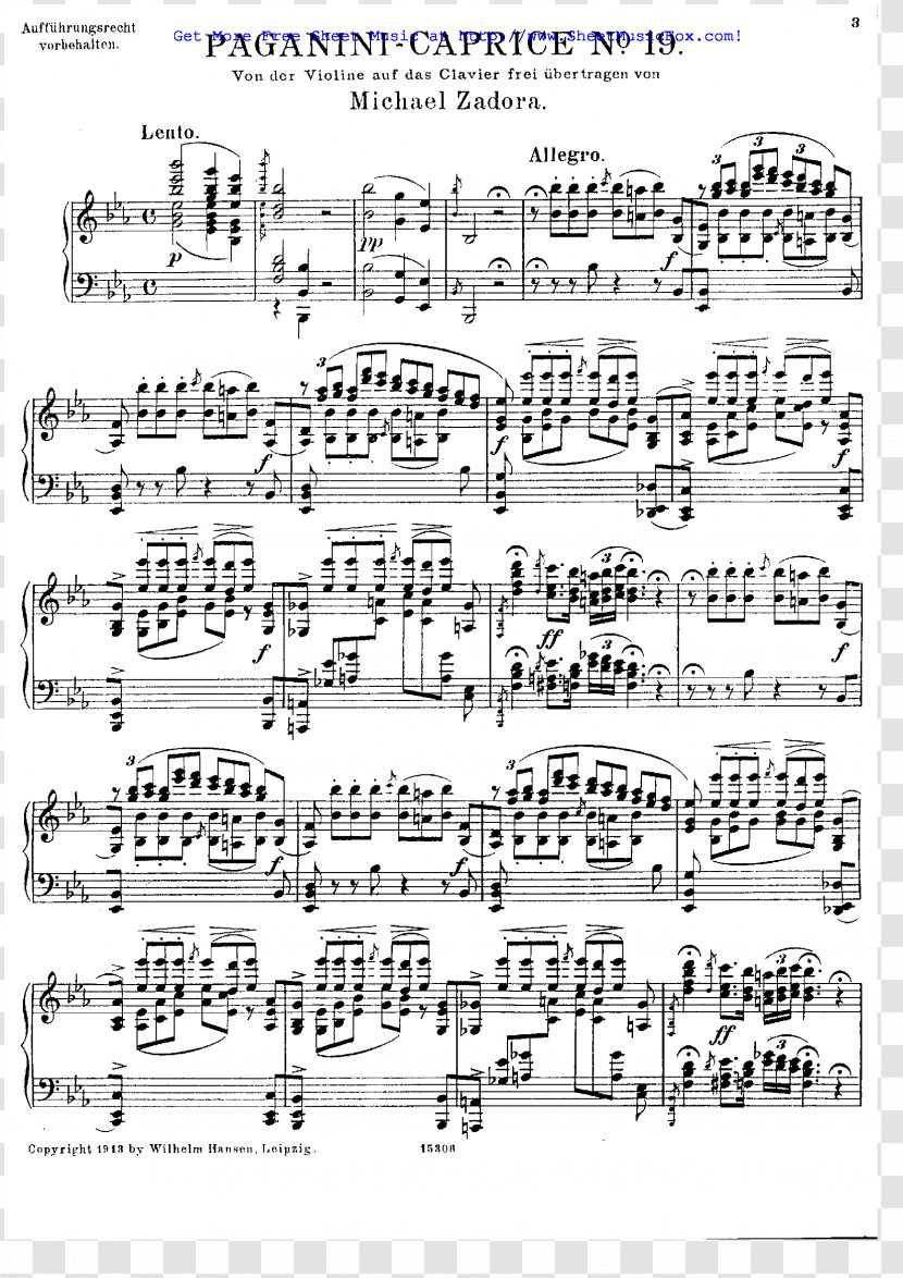Sheet Music Piano Violin Guitar - David Garrett Paganini La Campanella Transparent PNG