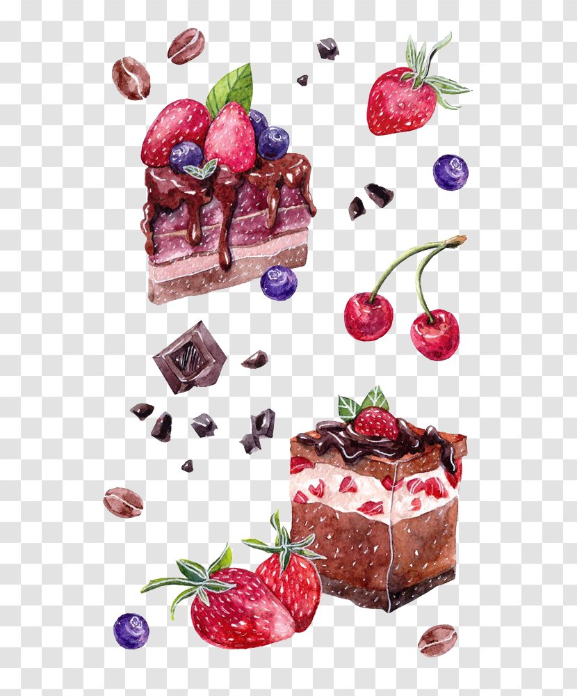 Fruitcake Strawberry Cream Cake Shortcake Tart Torte - Fruit - Drawing Transparent PNG
