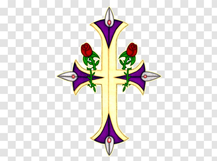 Crosses Tattoo Art - Leaf - Gothic Cross Transparent PNG