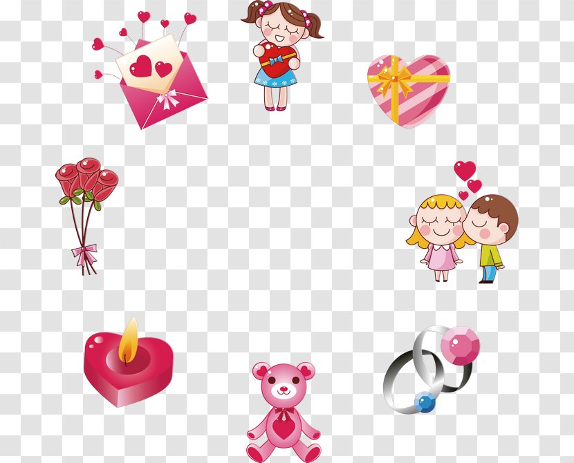 Valentines Day Cartoon - Sticker - Animal Figure Transparent PNG