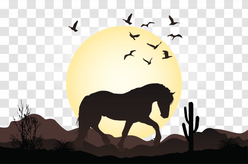 Mustang Pony Wild Horse Illustration - Like Mammal - Vector Scene Transparent PNG