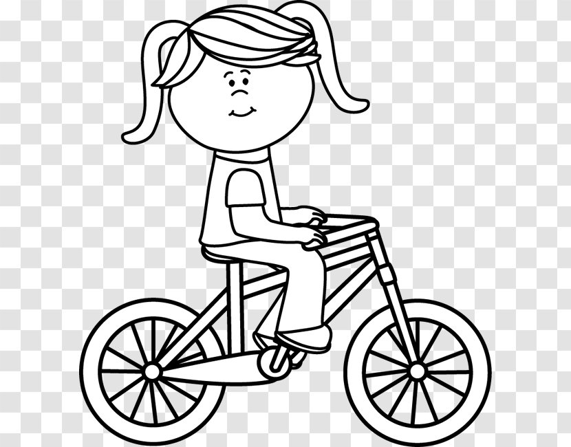 Bicycle Cycling Black And White Clip Art - Car Rider Cliparts Transparent PNG