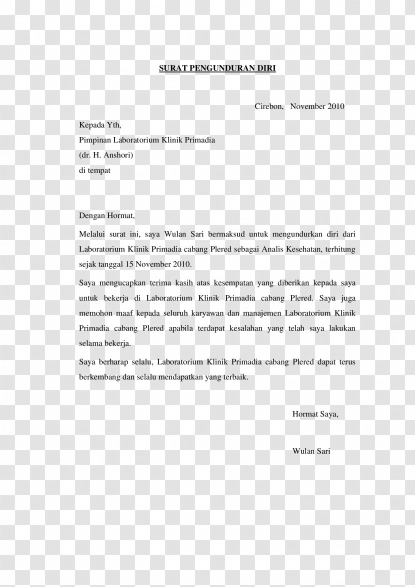 Document Letter Of Resignation - Text Transparent PNG