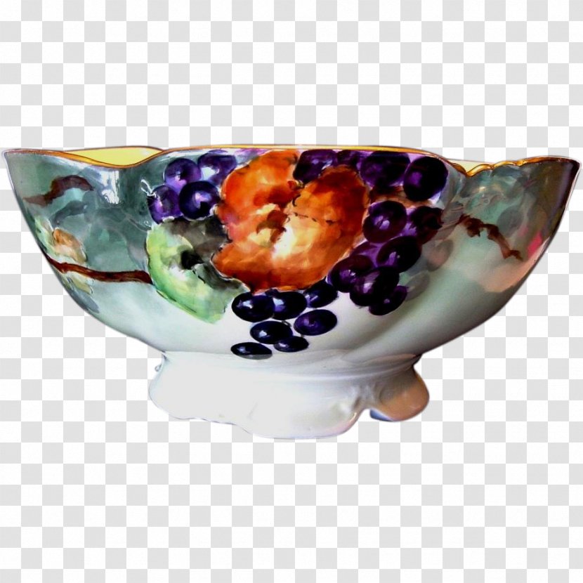 Ceramic Bowl Tableware - Dishware - Hand Painted Grapes Transparent PNG