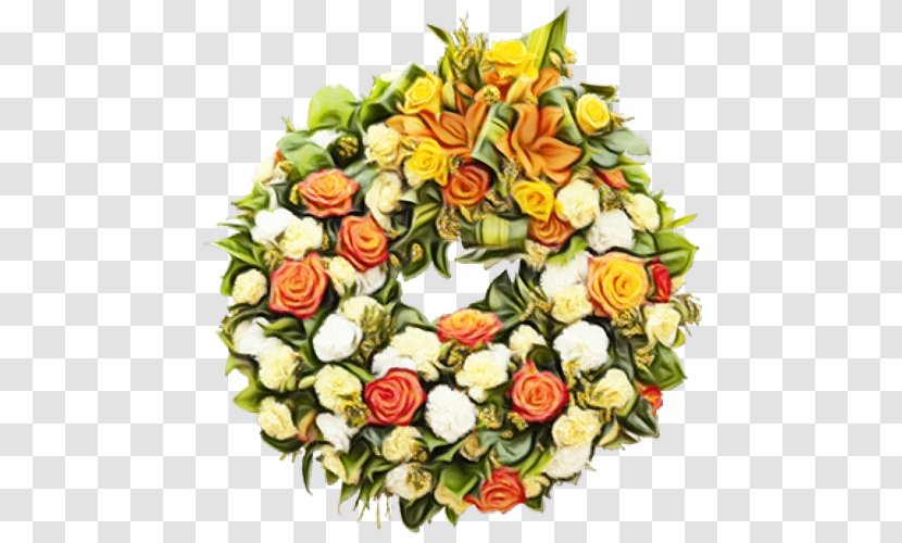 Garden Roses Wreath Cut Flowers - Floral Design - Flowering Plant Transparent PNG
