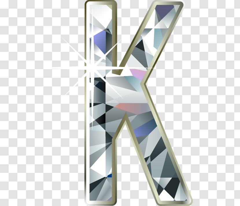 Letter Alphabet Font - K - Diamond Transparent PNG