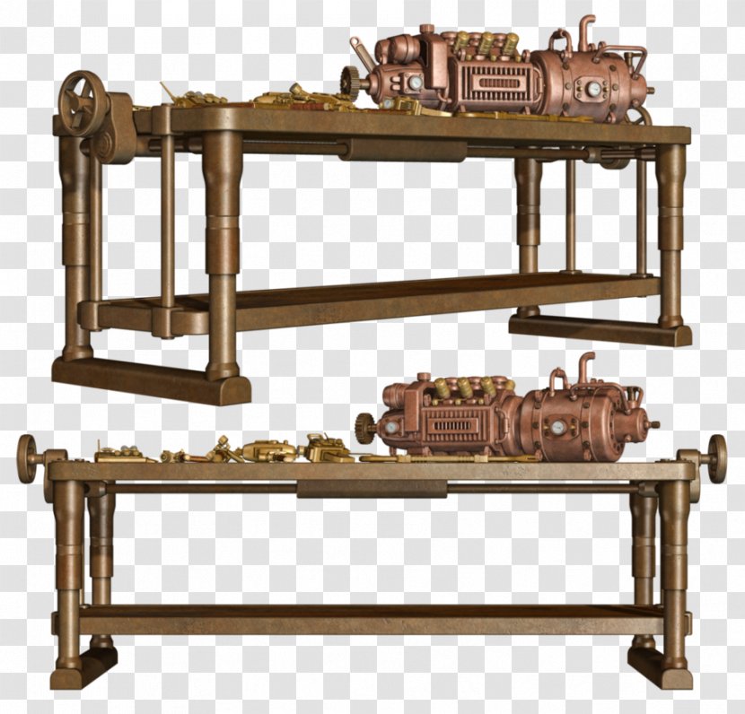 Table Industrial Revolution Steampunk Workbench Steam Engine - Fantasy Transparent PNG