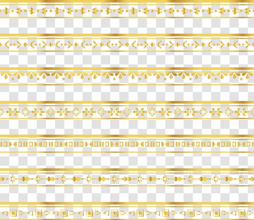 Yellow Angle Pattern - Arabesque - Delicate Gold Lace Border Transparent PNG