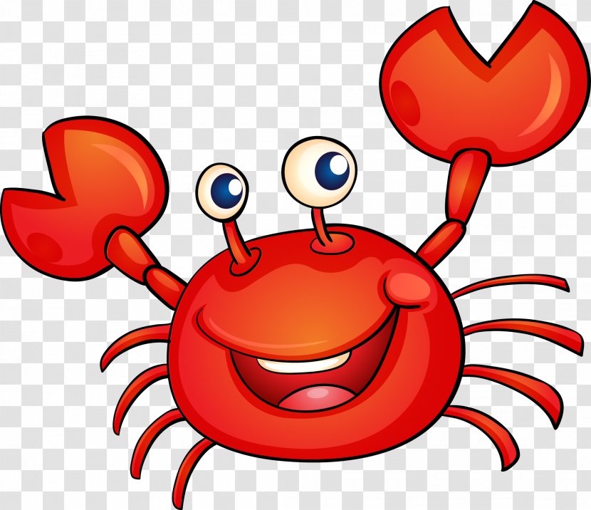 Crab Cartoon Illustration - Vector Transparent PNG