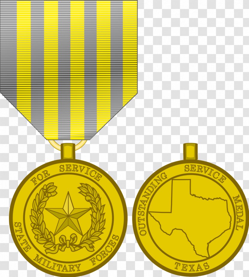 Texas Military Forces Gold Medal Outstanding Service - Of Merit Transparent PNG