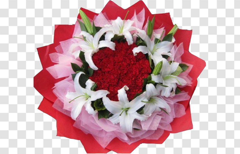Flower Bouquet Lilium Red - Lily Transparent PNG