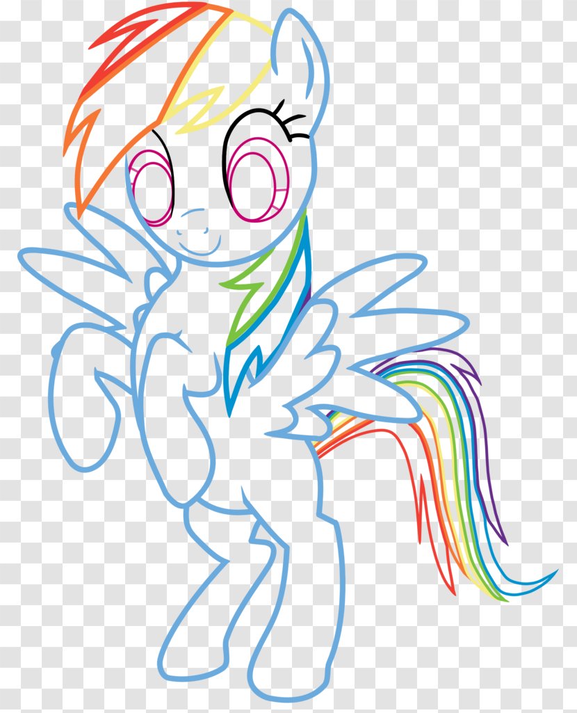 Rainbow Dash Line Art Drawing Clip - Tree - Black And White Transparent PNG