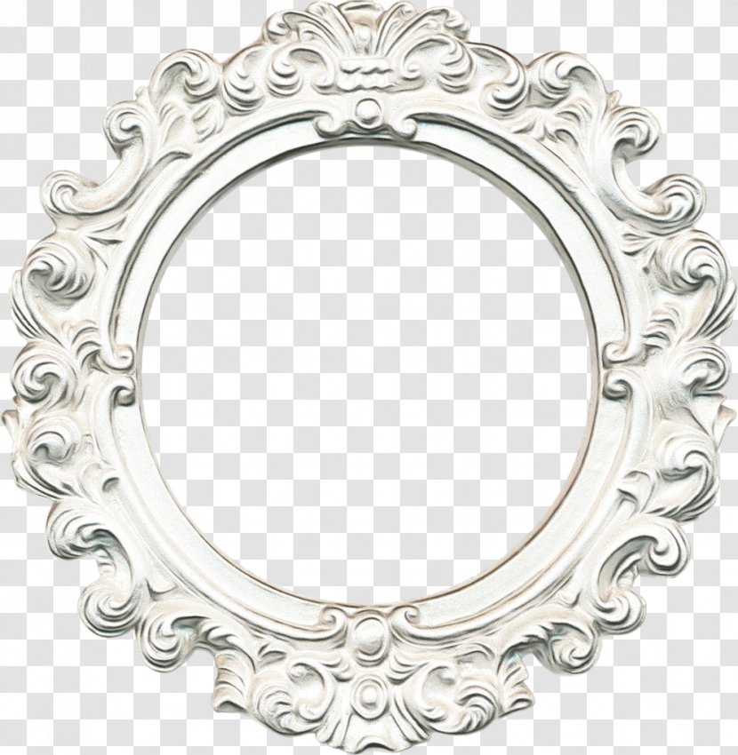 Vintage Ornament Frame - Silver Oval Transparent PNG